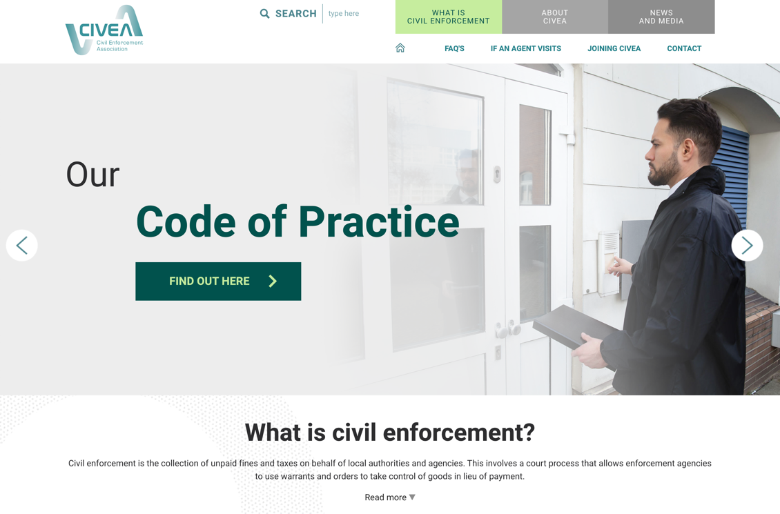 CIVEA web design screenshot
